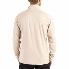 Las Vegas Raiders Cutter & Buck Adapt Eco Knit Stretch Recycled Quarter-Zip Pullover Tan | NFL