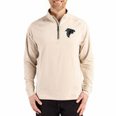 Atlanta Falcons Cutter & Buck Adapt Eco Knit Stretch Recycled Quarter-Zip Pullover Tan | NFL