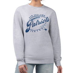 New England Patriots G-III 4Her by Carl Banks Women's Distressed Graphics Fleece Pullover Sweatshirt Gray | NFL