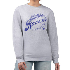 Baltimore Ravens G-III 4Her by Carl Banks Women's Distressed Graphics Fleece Pullover Sweatshirt Gray | NFL
