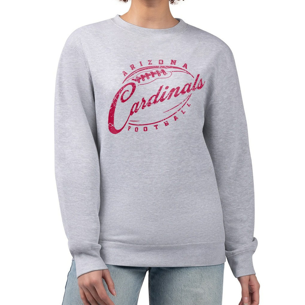 Arizona Cardinals G-III 4Her by Carl Banks Women's Distressed Graphics Fleece Pullover Sweatshirt Gray | NFL
