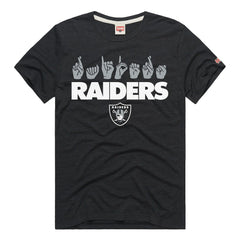 Las Vegas Raiders Homage Unisex NFL ASL Collection by Love Sign Tri-Blend T-Shirt Black | NFL