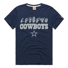 Dallas Cowboys Homage Unisex NFL ASL Collection by Love Sign Tri-Blend T-Shirt Navy | NFL