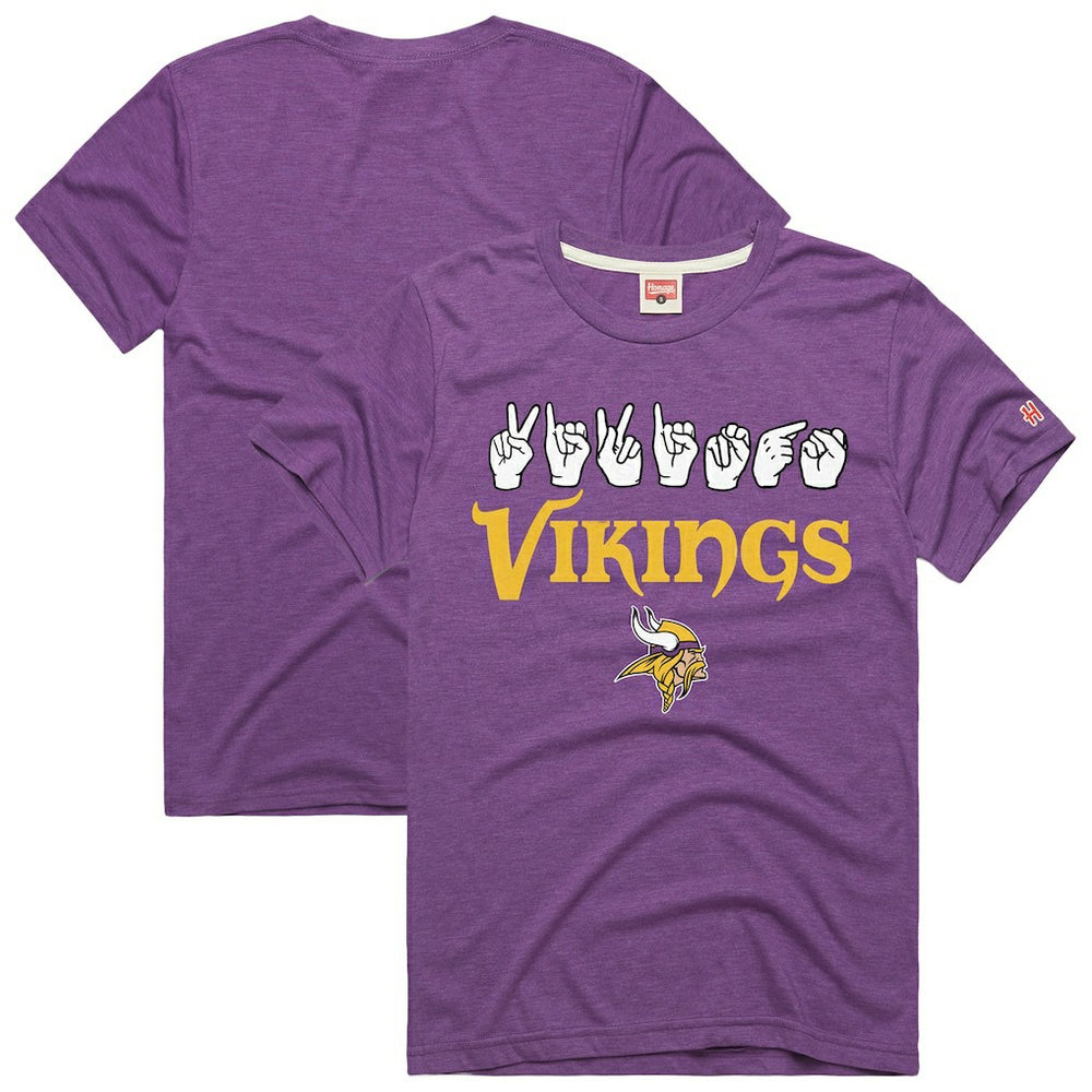Minnesota Vikings Homage Unisex NFL ASL Collection by Love Sign Tri-Blend T-Shirt Purple | NFL