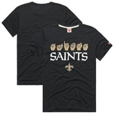 New Orleans Saints Homage Unisex NFL ASL Collection by Love Sign Tri-Blend T-Shirt Black | NFL