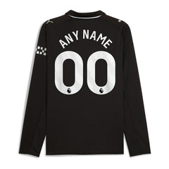Manchester City 2025/26 Away Replica Long Sleeve Custom Jersey Black | Puma cheap
