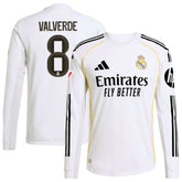 Federico Valverde Real Madrid 2025/26 Home Long Sleeve Jersey White | Adidas cheap