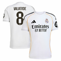 Federico Valverde Real Madrid 2025/26 Home Replica Jersey White | Adidas
