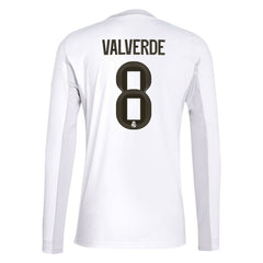 Federico Valverde Real Madrid 2025/26 Home Replica Long Sleeve Jersey White | Adidas discount