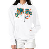 Miami Dolphins Starter Women's Fireworks Fleece Pullover Hoodie White | NFL