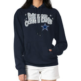 Dallas Cowboys Starter Women's Fireworks Fleece Pullover Hoodie Navy | NFL