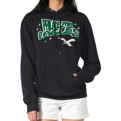 Philadelphia Eagles Starter Women's Fireworks Fleece Pullover Hoodie Black | NFL