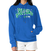 Seattle Seahawks Starter Women's Fireworks Fleece Pullover Hoodie Royal | NFL