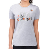 Cincinnati Bengals G-III 4Her by Carl Banks Women's Super-Slim Fit Lightweight Shadow Logo T-Shirt Gray | NFL