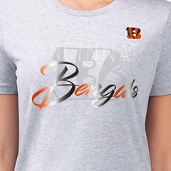 Cincinnati Bengals G-III 4Her by Carl Banks Women's Super-Slim Fit Lightweight Shadow Logo T-Shirt Gray | NFL