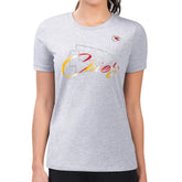 Kansas City Chiefs G-III 4Her by Carl Banks Women's Super-Slim Fit Lightweight Shadow Logo T-Shirt Gray | NFL