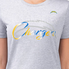 Los Angeles Chargers G-III 4Her by Carl Banks Women's Super-Slim Fit Lightweight Shadow Logo T-Shirt Gray | NFL