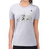 New Orleans Saints G-III 4Her by Carl Banks Women's Super-Slim Fit Lightweight Shadow Logo T-Shirt Gray | NFL