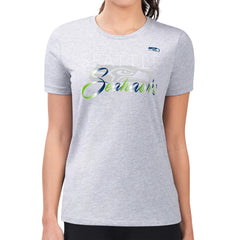 Seattle Seahawks G-III 4Her by Carl Banks Women's Super-Slim Fit Lightweight Shadow Logo T-Shirt Gray | NFL