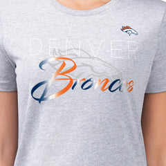 Denver Broncos G-III 4Her by Carl Banks Women's Super-Slim Fit Lightweight Shadow Logo T-Shirt Gray | NFL
