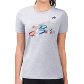 Buffalo Bills G-III 4Her by Carl Banks Women's Super-Slim Fit Lightweight Shadow Logo T-Shirt Gray | NFL