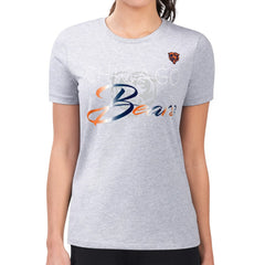 Chicago Bears G-III 4Her by Carl Banks Women's Super-Slim Fit Lightweight Shadow Logo T-Shirt Gray | NFL