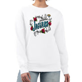 Jacksonville Jaguars G-III 4Her by Carl Banks Women's Roses Fleece Tri-Blend Pullover Sweatshirt White | NFL