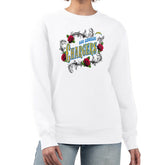 Los Angeles Chargers G-III 4Her by Carl Banks Women's Roses Fleece Tri-Blend Pullover Sweatshirt White | NFL