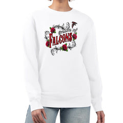 Atlanta Falcons G-III 4Her by Carl Banks Women's Roses Fleece Tri-Blend Pullover Sweatshirt White | NFL