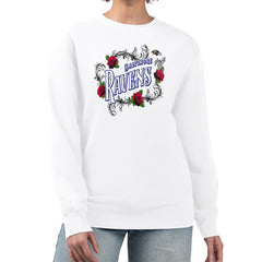 Baltimore Ravens G-III 4Her by Carl Banks Women's Roses Fleece Tri-Blend Pullover Sweatshirt White | NFL