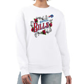 Buffalo Bills G-III 4Her by Carl Banks Women's Roses Fleece Tri-Blend Pullover Sweatshirt White | NFL
