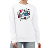 Carolina Panthers G-III 4Her by Carl Banks Women's Roses Fleece Tri-Blend Pullover Sweatshirt White | NFL