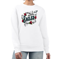 Philadelphia Eagles G-III 4Her by Carl Banks Women's Roses Fleece Tri-Blend Pullover Sweatshirt White | NFL