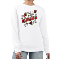 Cleveland Browns G-III 4Her by Carl Banks Women's Roses Fleece Tri-Blend Pullover Sweatshirt White | NFL