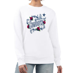 Dallas Cowboys G-III 4Her by Carl Banks Women's Roses Fleece Tri-Blend Pullover Sweatshirt White | NFL