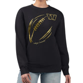 Washington Commanders G-III 4Her by Carl Banks Women's Metallic Print Football Sketch Fleece Crewneck Sweatshirt Black | NFL