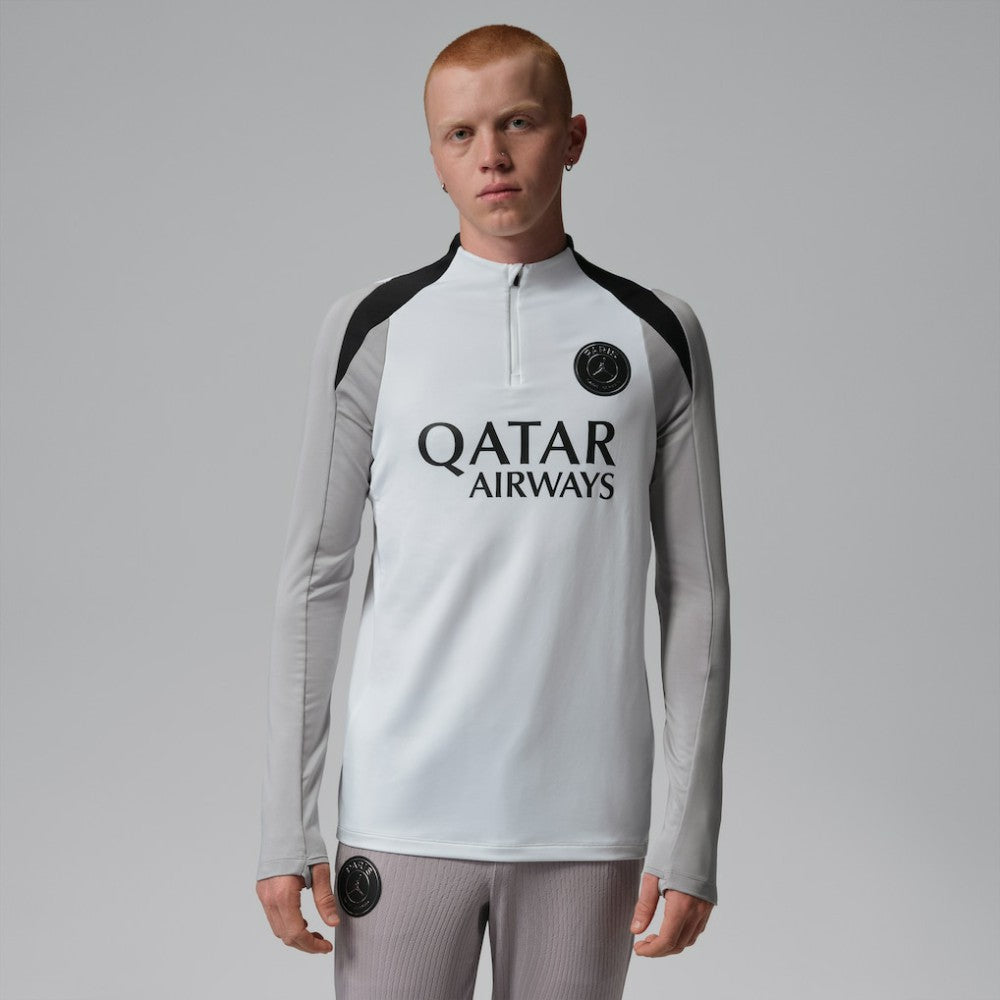 Paris Saint-Germain Jordan Brand Men's Strike Drill Quarter-Zip Long Sleeve Dri-FIT Top White | Jordan Sale