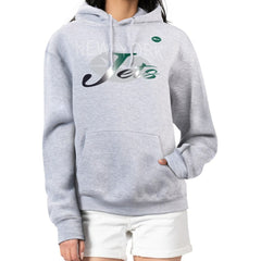 New York Jets G-III 4Her by Carl Banks Women's Shadow Logo Fleece Pullover Hoodie Gray | NFL