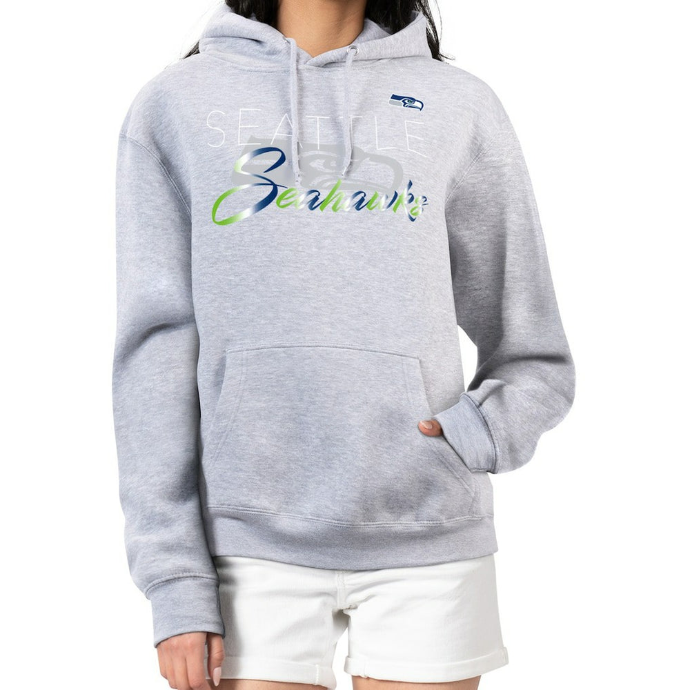 Seattle Seahawks G-III 4Her by Carl Banks Women's Shadow Logo Fleece Pullover Hoodie Gray | NFL