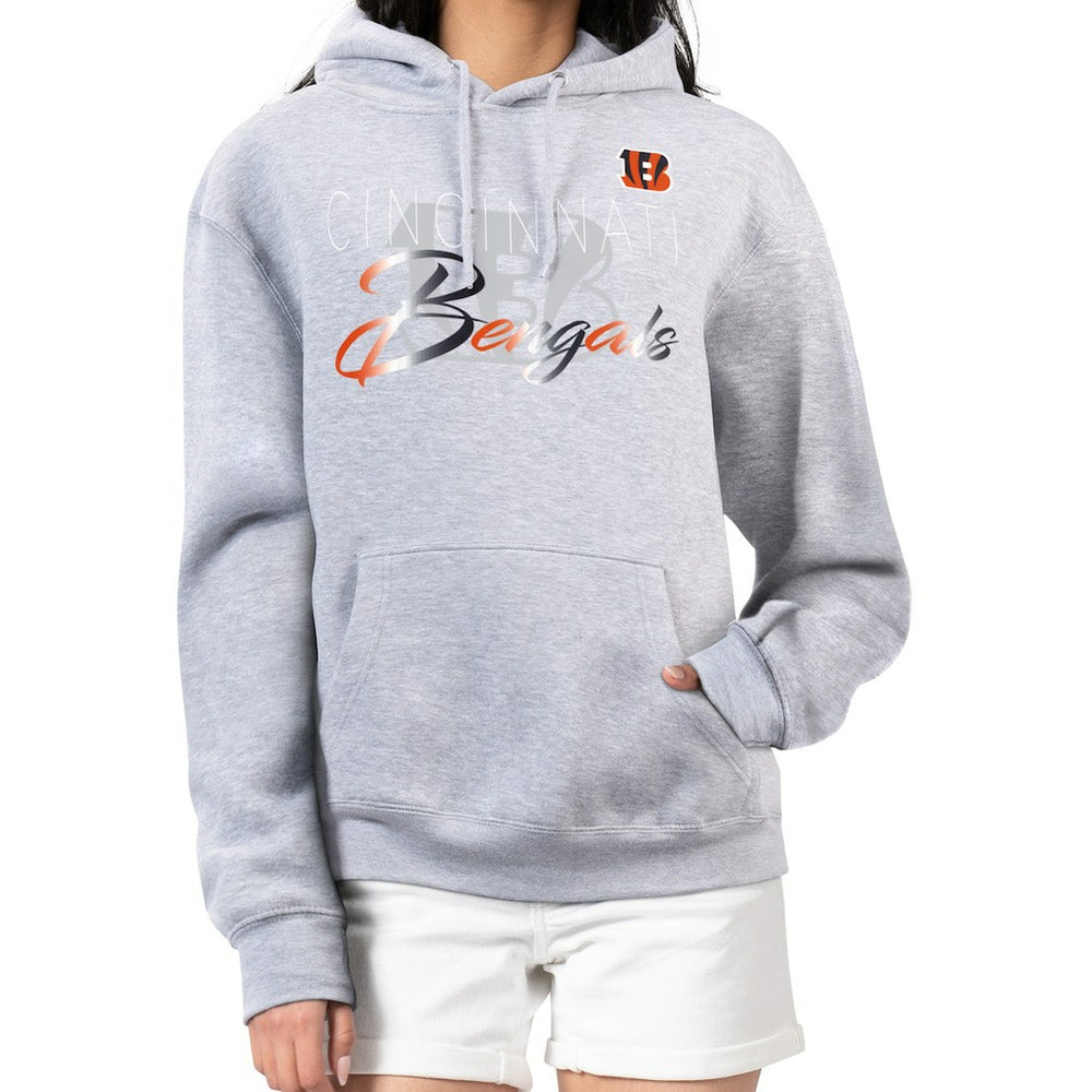 Cincinnati Bengals G-III 4Her by Carl Banks Women's Shadow Logo Fleece Pullover Hoodie Gray | NFL