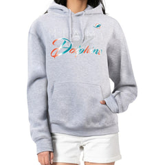 Miami Dolphins G-III 4Her by Carl Banks Women's Shadow Logo Fleece Pullover Hoodie Gray | NFL
