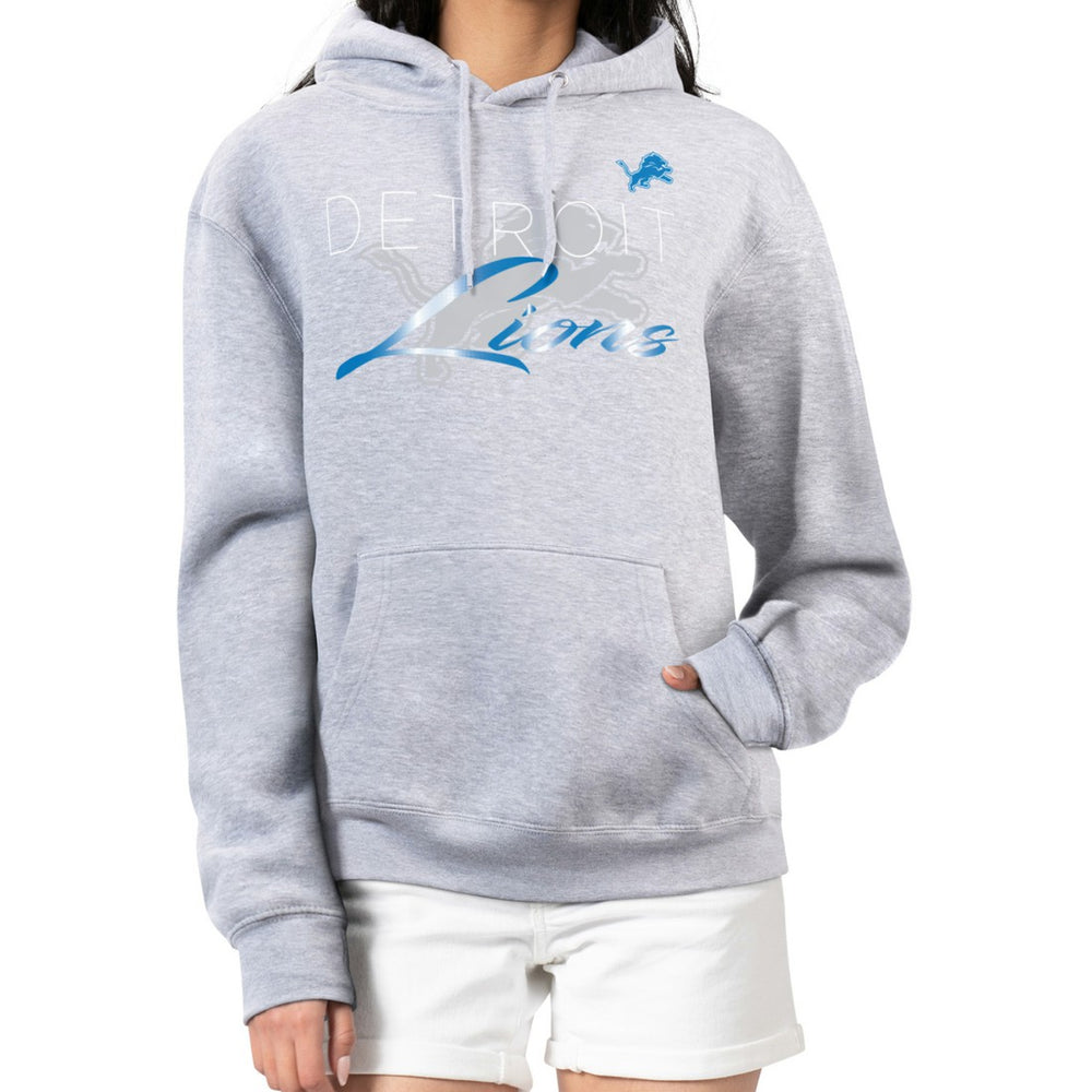 Detroit Lions G-III 4Her by Carl Banks Women's Shadow Logo Fleece Pullover Hoodie Gray | NFL