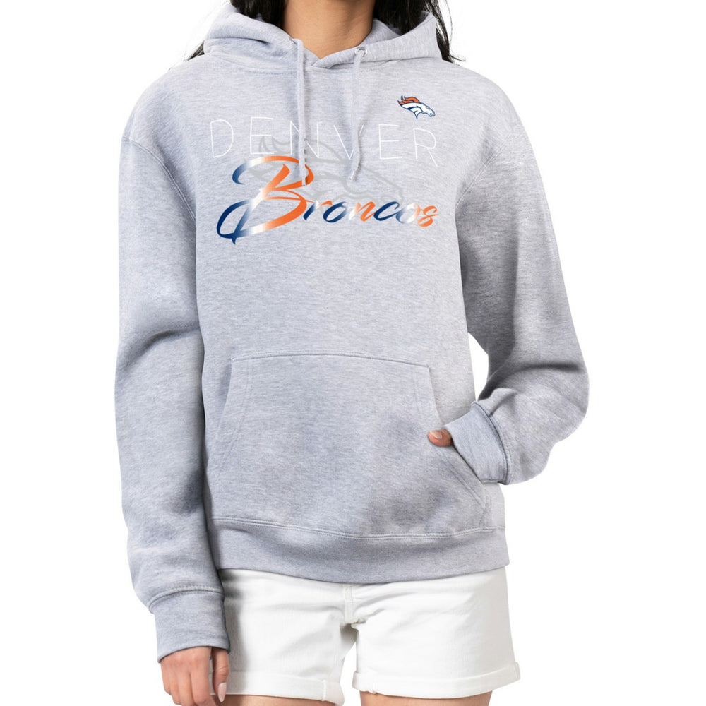 Denver Broncos G-III 4Her by Carl Banks Women's Shadow Logo Fleece Pullover Hoodie Gray | NFL