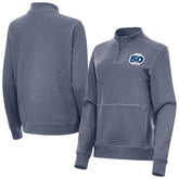 Seattle Seahawks Antigua Women's 50th Season Crush Quarter-Zip Pullover Heather Navy | NFL