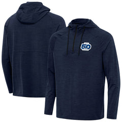 Seattle Seahawks Antigua 50th Season Spikes Raglan Quarter-Zip Hoodie College Navy | NFL