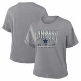 Dallas Cowboys Women's Overplayed Tribute Tri-Blend Boxy T-Shirt Heather Gray | Fanatics
