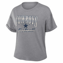 Dallas Cowboys Women's Overplayed Tribute Tri-Blend Boxy T-Shirt Heather Gray | Fanatics