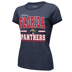 Florida Panthers Majestic Threads Women's 2025 Stanley Cup Champions Tri-Blend Ringer T-Shirt - Navy - NHL