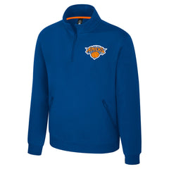 New York Knicks Stadium Essentials Unisex Varsity Trainer Quarter-Zip Pullover Blue - NBA
