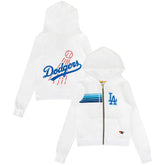 Los Angeles Dodgers Aviator Nation x MLB Unisex Five-Stripe Tri-Blend Full-Zip Hoodie - MLB
